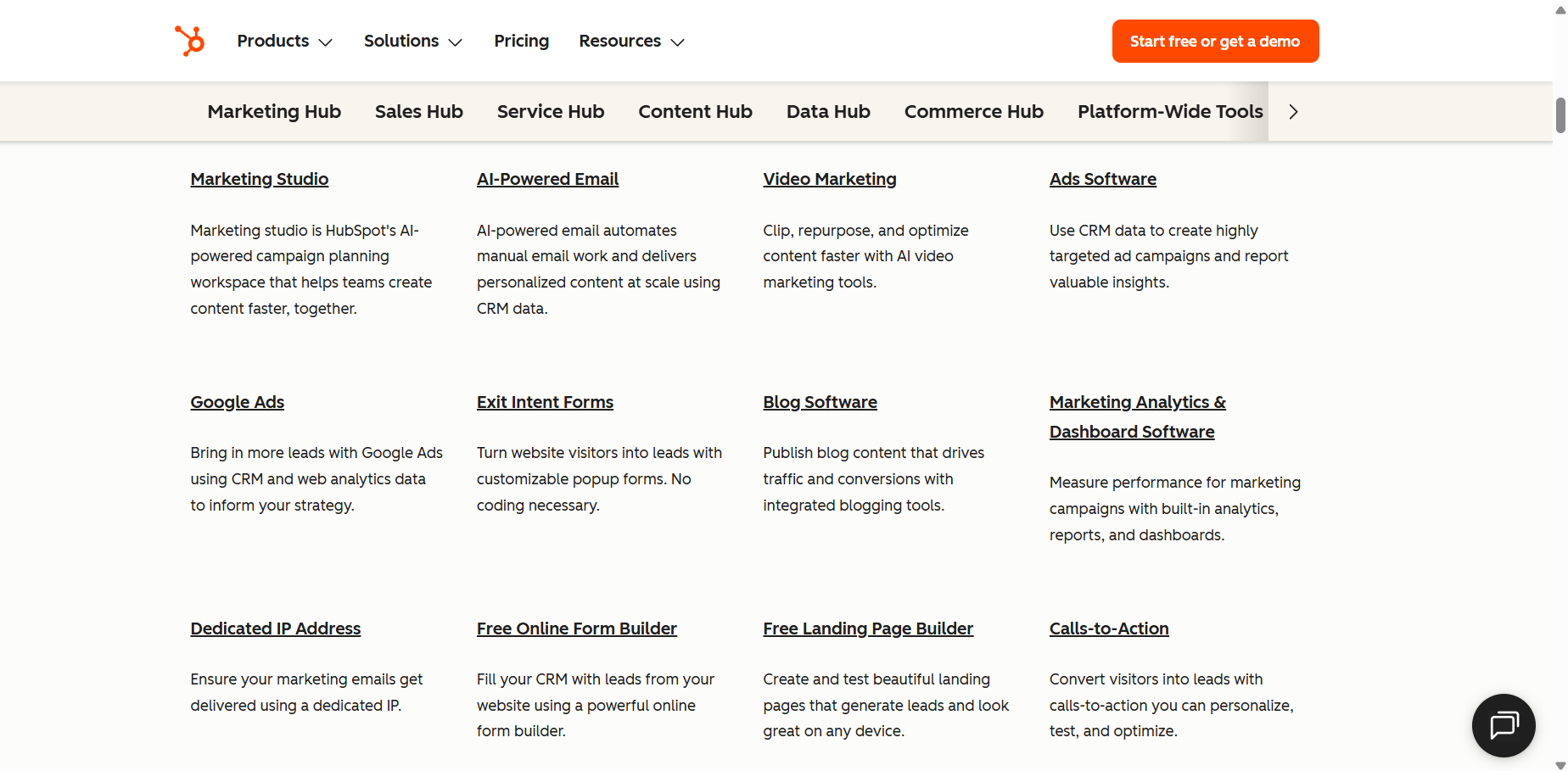 HubSpot features