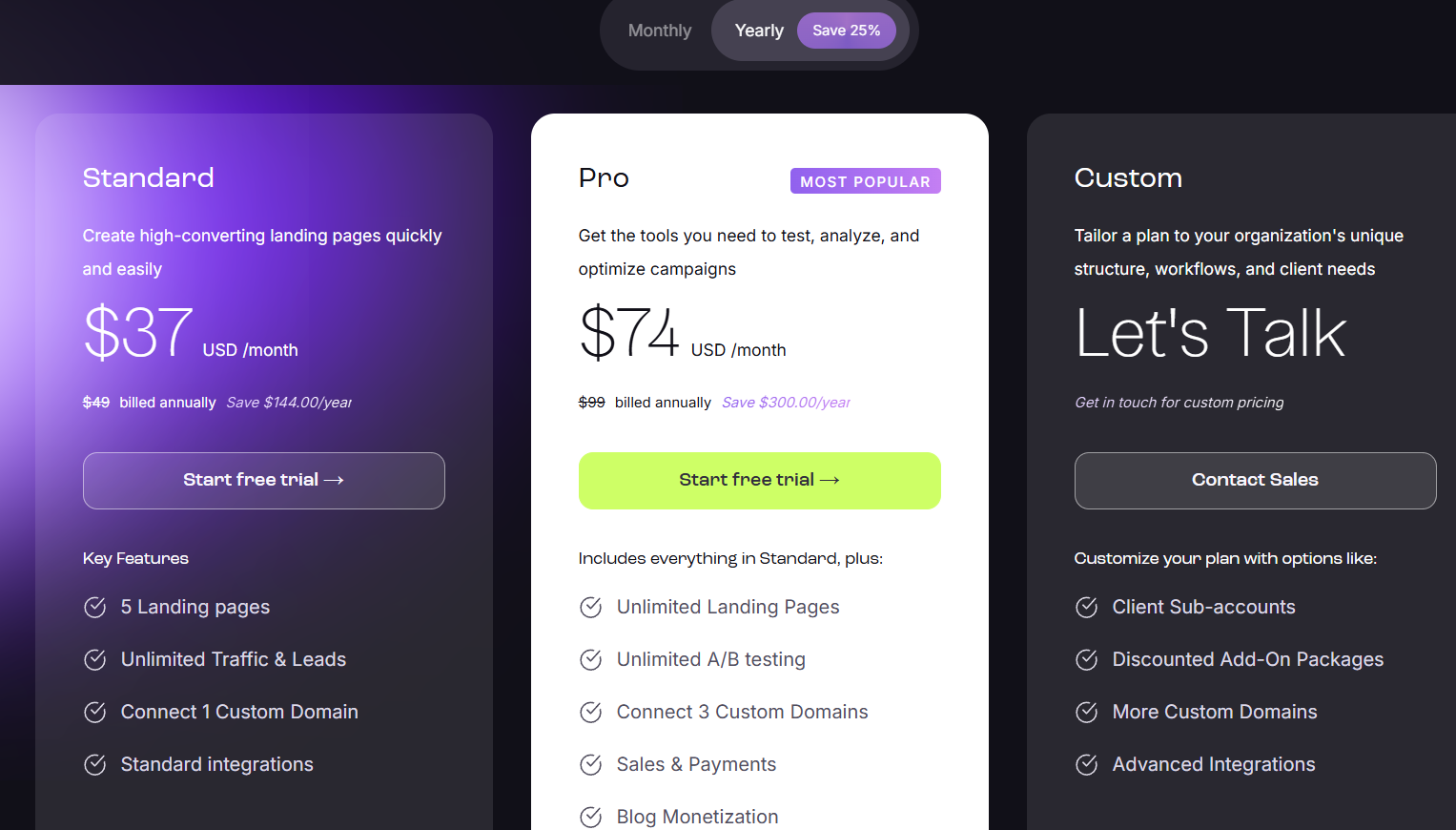 leadpages pricing plans